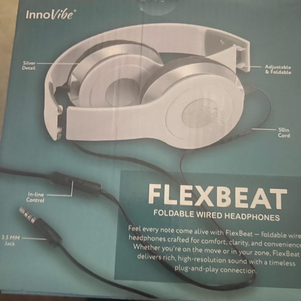 FlexBeat Silver On-Ear Headphones